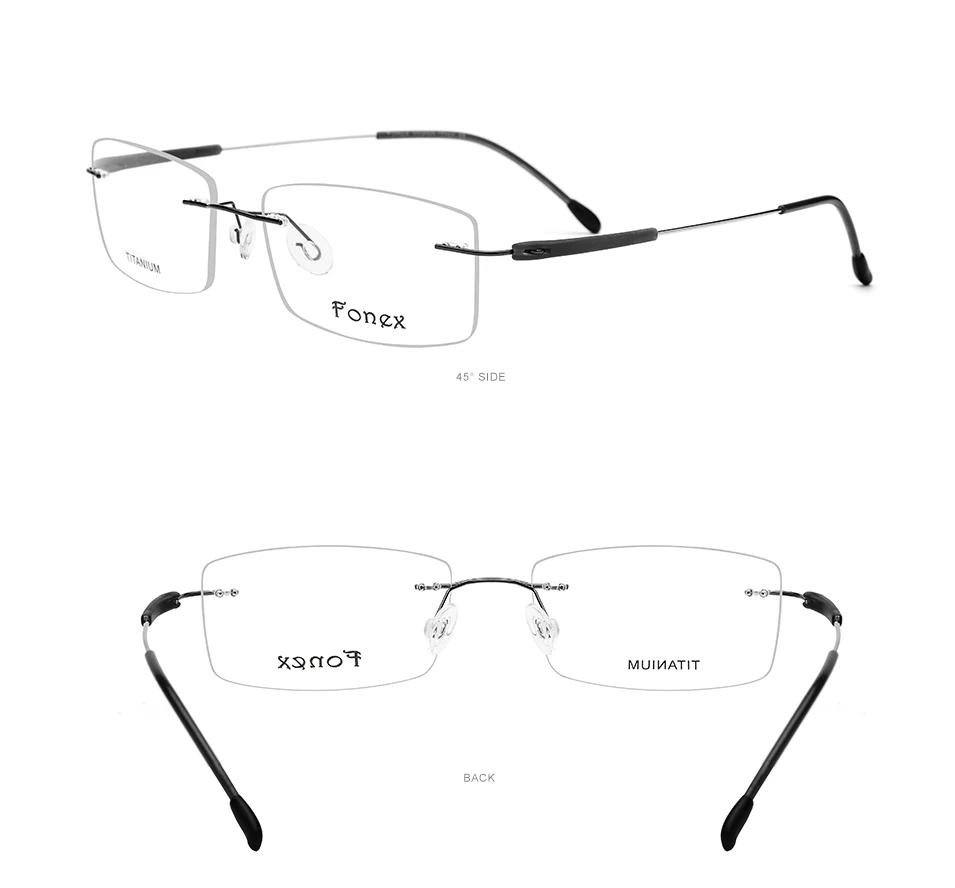 Очки без оправы, оправа для мужчин, титановый сплав, TR90, рецепт, близорукость, оптические очки, оправа для женщин, корейские Безвинтовые очки 7020