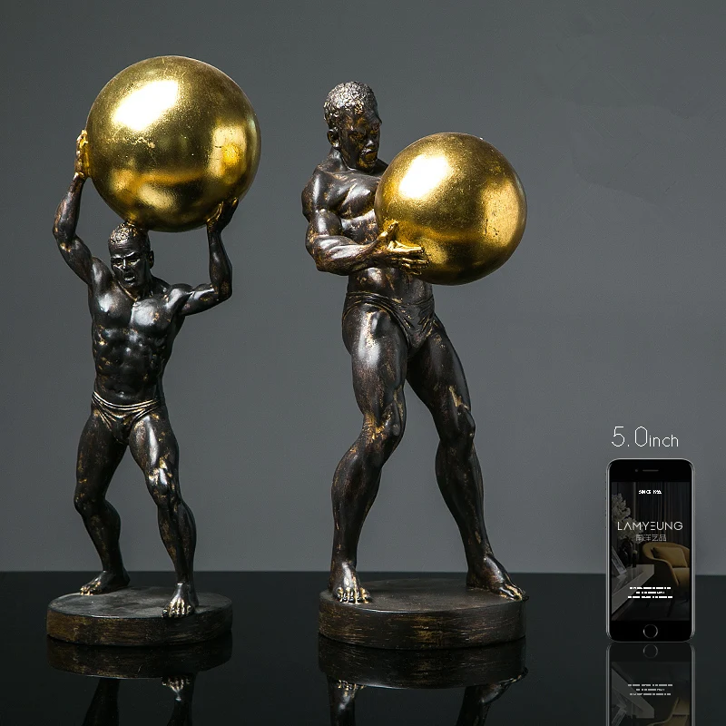 Hercules Model Character Gym Ornaments Figure Decoration Top Art Home