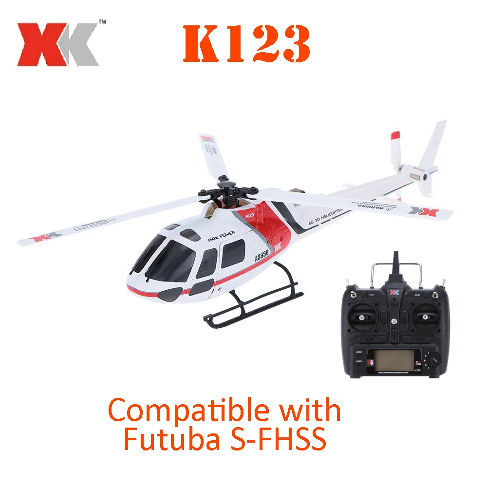 XK AS350 K123 6CH 3D и 6G система бесщеточный двигатель AS350 масштаб Flybarless RC вертолет Дрон обновленный WLToys V931RTF