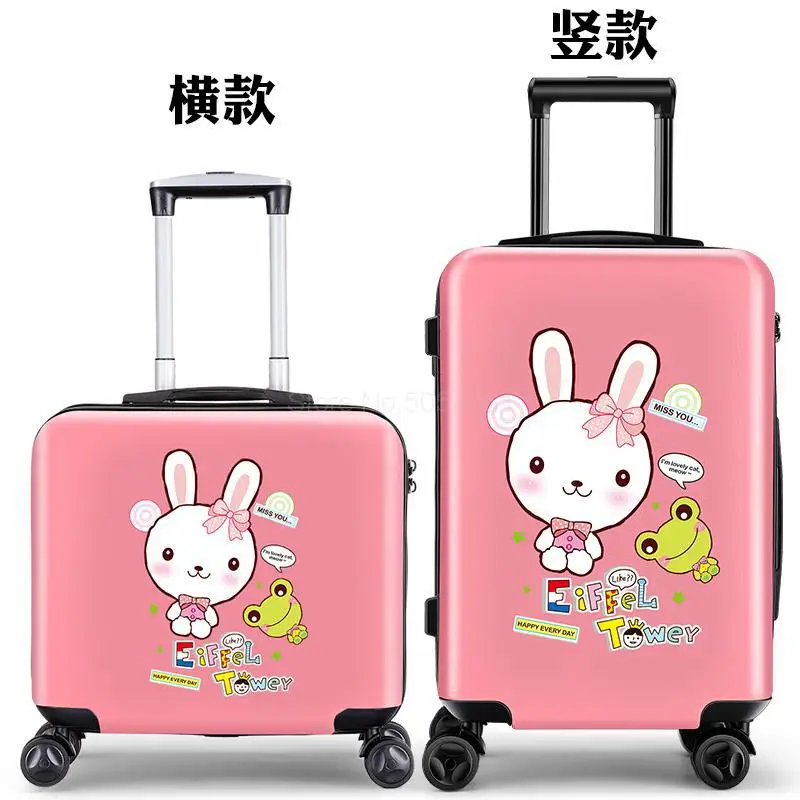 Детский чемодан на колесиках для мужчин и женщин 18-24 дюймов, студенческий дорожный пароль, пансион, милый чемодан - Цвет: 24 inches