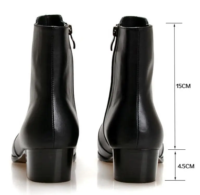Мужские ботинки из натуральной кожи на высоком каблуке|shoes fashion|shoes shoesshoes fashion men |
