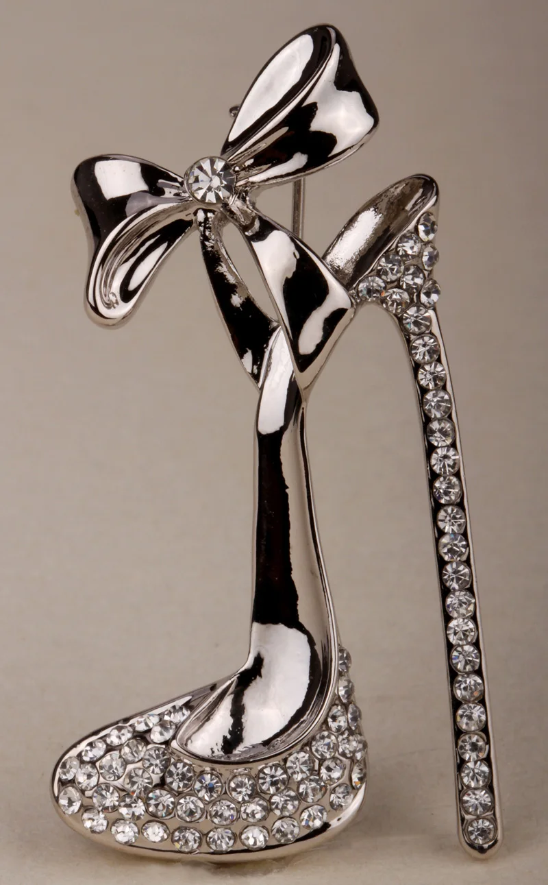 Cinderella shoes brooch pin for women girls austrian crystal cute