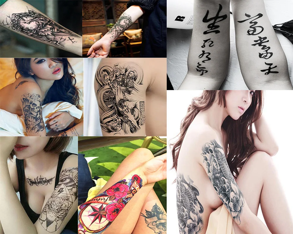 Y-XLWAN Дракон тату леди креативные татуировки наклейки мужские Одноразовые наклейки-татуировки водонепроницаемые татуировки зеркало наклейки на стену