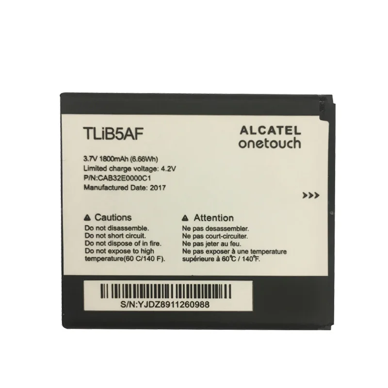 

3.7V 1800mAh New Phone TLiB5AF Battery For Alcatel One Touch pop C5 5036D 997 5035x MTC 975 Free Shipping