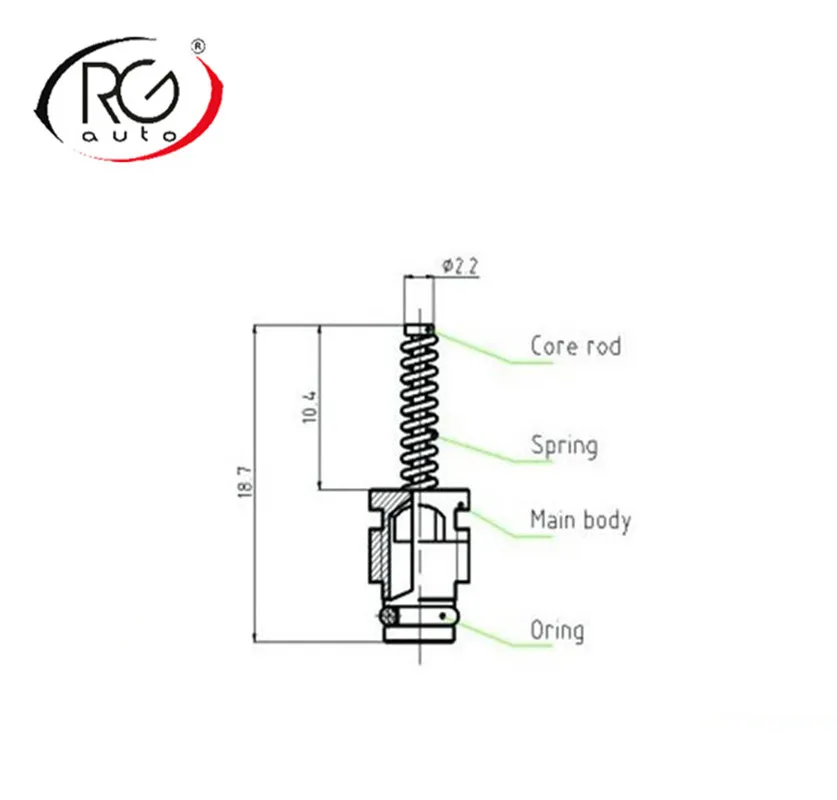 Car Air-Conditioning Valve Core 50pcs M6*1 HNBR R12 R134a Refrigeration Valve Stem Sealing Copper Core