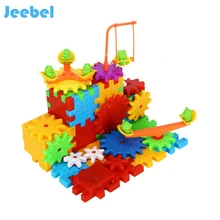 Jeebel 81 Pics Engrenagens Elétrica Enigma 3D Kits de Construção de Tijolos de Plástico Educacional Colorido Brinquedos dia das Crianças dos miúdos