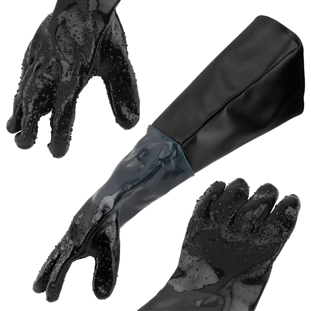 1 пара защитные перчатки для пескоструйной обработки 60 см|Аксессуары