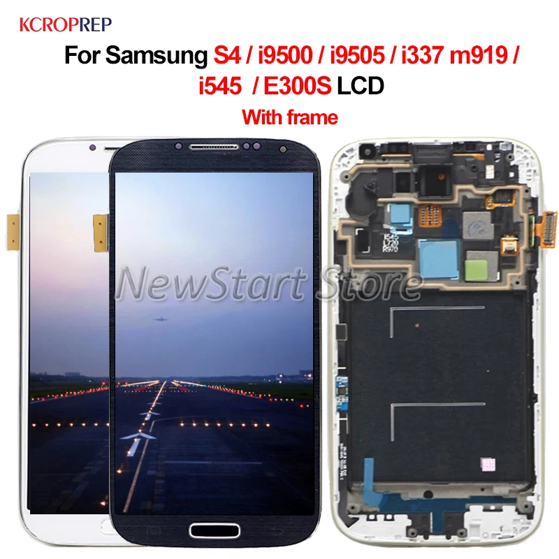 

For Samsung Galaxy S4 i9500 i9505 i337 m919 i545 E300S LCD Display Touch Screen Digitizer Assembly With Frame For Samsung S4 lcd