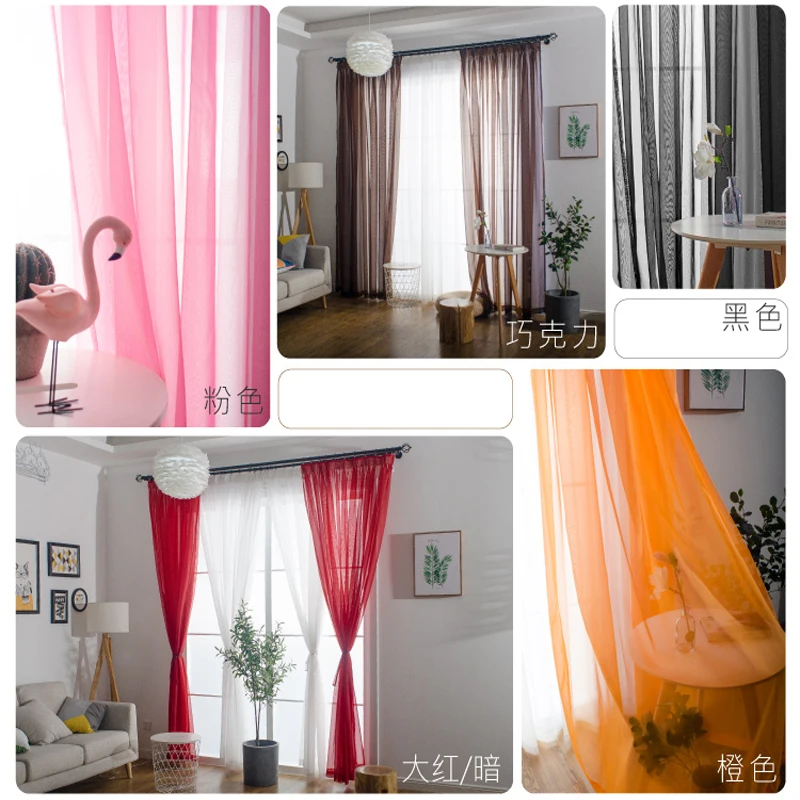 

Tiyana European &American Style Curtains For Living Room White Window Screening Solid Door Curtains Drape Panel Sheer Tulle #3