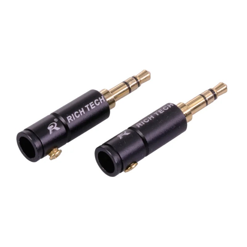 50pcs 3Pole Jack 3 5mm Connector 3 5mm Plug Audio Adapter Stereo Headset Dual Track Headphone With Screw