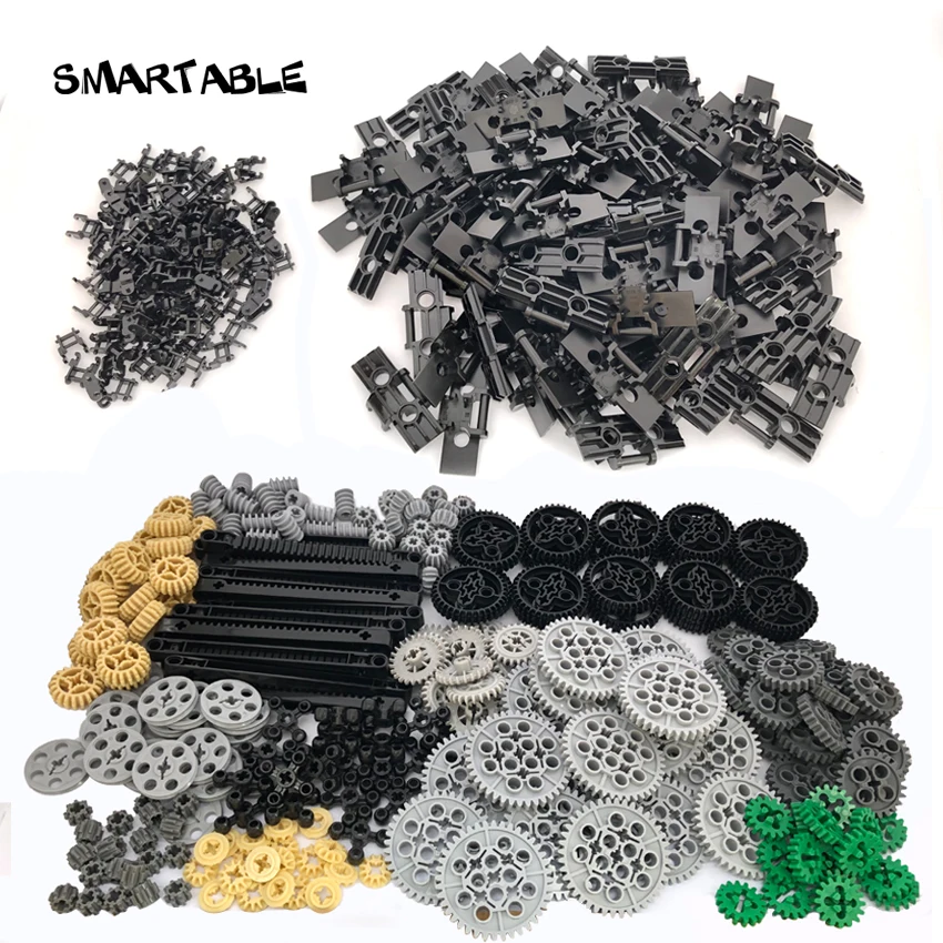 

Smartable Bulk MOC Technic Gears /Gear Rack /Link Chain Set Part Building Block Toys Compatible technic 460pcs/lot