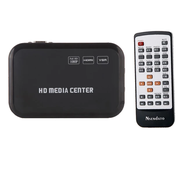 1080P HD Media Video player Center Surpport mkv H.264 with VGA HDMI USB AV MMC/SD Port with Remote Control