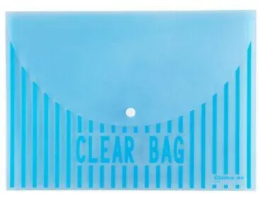 Comix C335 папка сумка 10 шт./упак. прозрачные защелкивающиеся сумки Размер: 335x245 мм Nw35g цвет синий, прозрачный, цвет случайный
