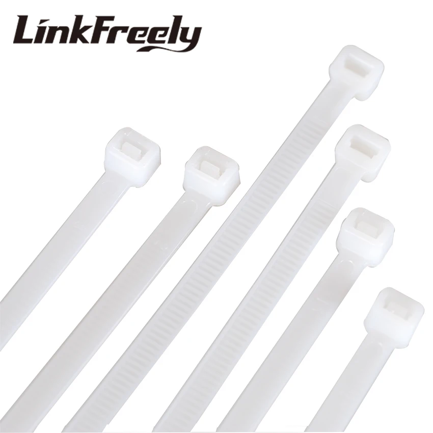 

Self-locking Nylon Cable ties Plastic Wire Zip Ties White and Black 8*300 300mm Long 200PCS/Pack Wire Binding Fasten Wrap Straps