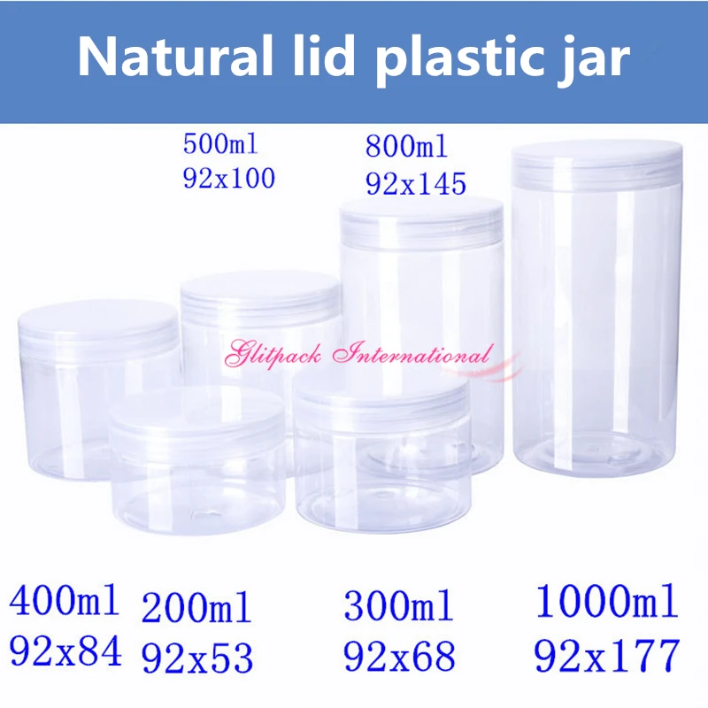 natural lid plastic jar