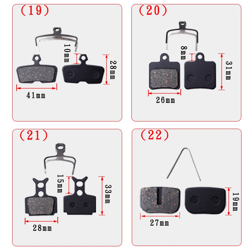 MTB Bicycle Disc Brake Splint Brake Clamp, Semi-Metal Bfriction Block Parts, Purple Copper, Skin, Mountain Bike Fiber, 4 Pair
