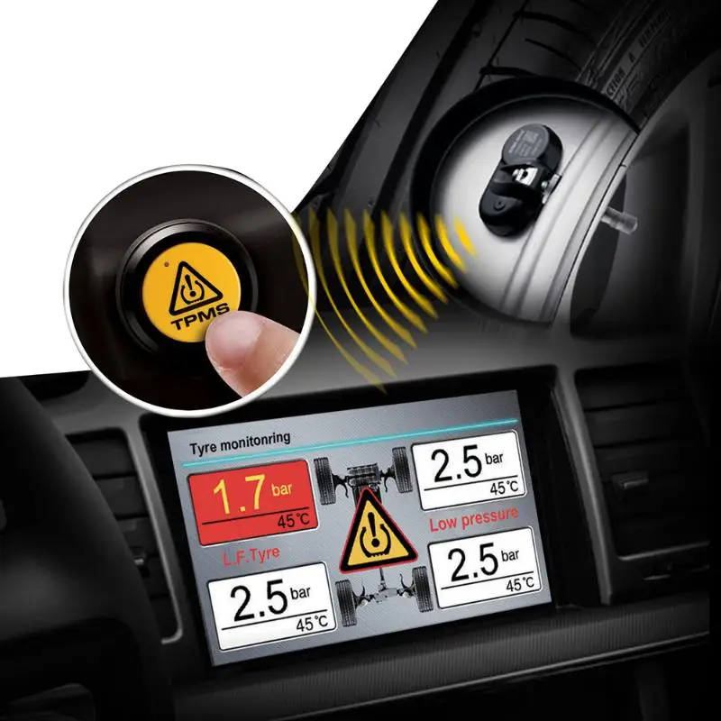 Steelmate TPMS Беспроводной шин Давление мониторинга Системы встроенный Сенсор для DVD