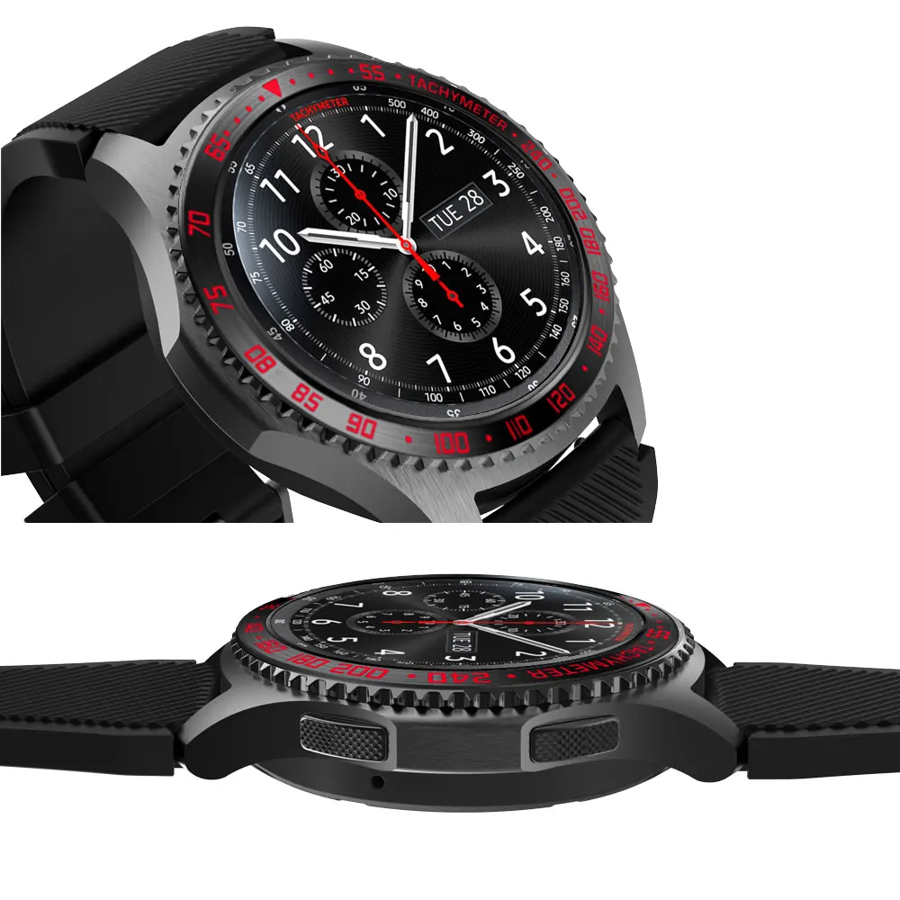 Часы с циферблатом кольцо для samsung gear S3 Frontier/galaxy Watch 46 мм чехол для укладки клеющаяся крышка против царапин защитное кольцо