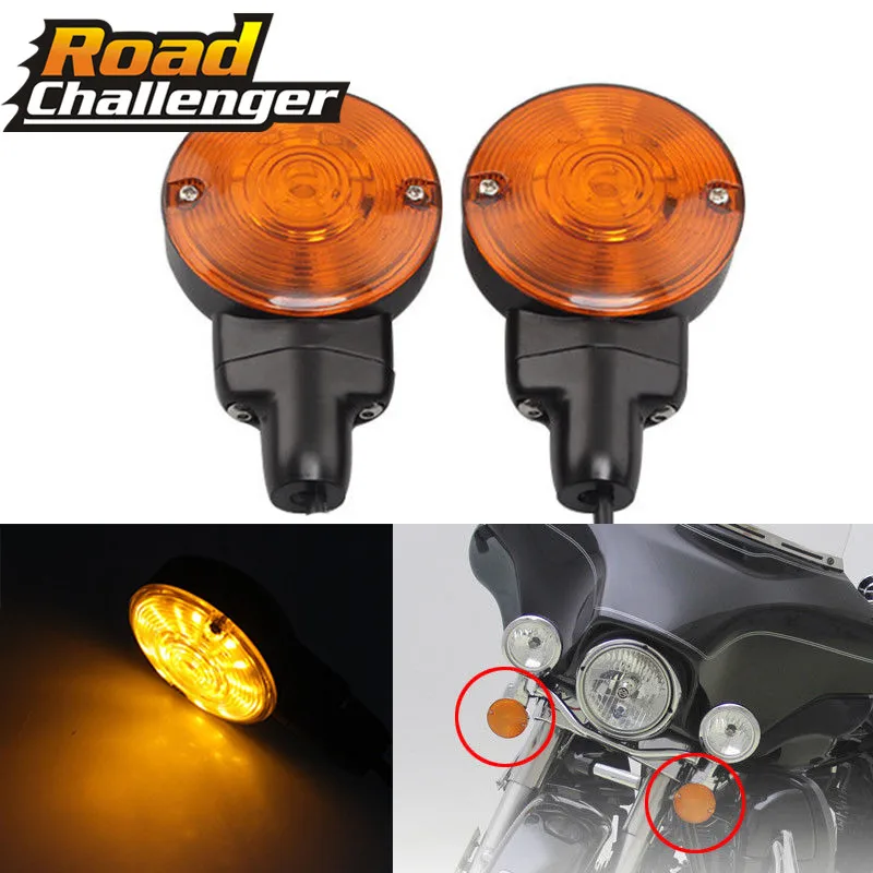

Bar Shield Rear LED Turn Signals For Harley Touring Electra Tour Glides FLSTC Front Flat Turn Signal Lights