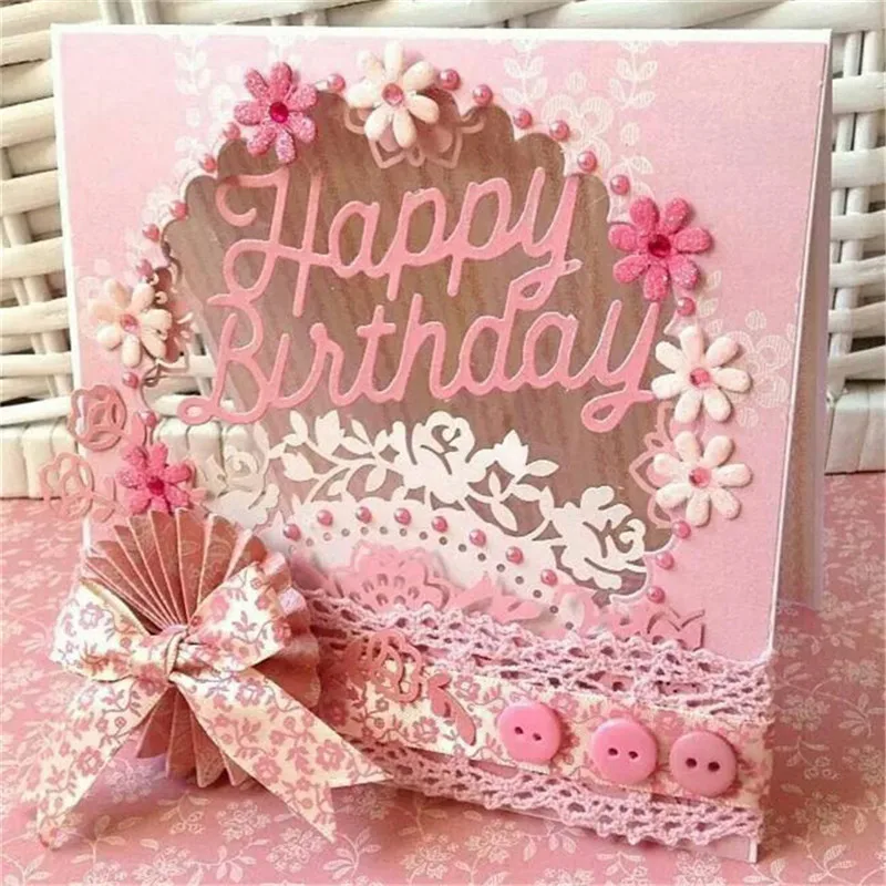 

Naifumodo Happy Birthday Clear Stamps and Dies for Scrapbooking Flowers Alphabet Craft Stamp Stencil Metal Cutting Dies New 2019