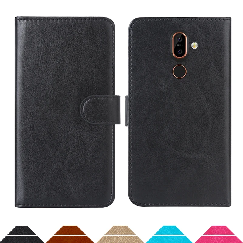 

Luxury Wallet Case For Nokia 7 Plus PU Leather Retro Flip Cover Magnetic Fashion Cases Strap