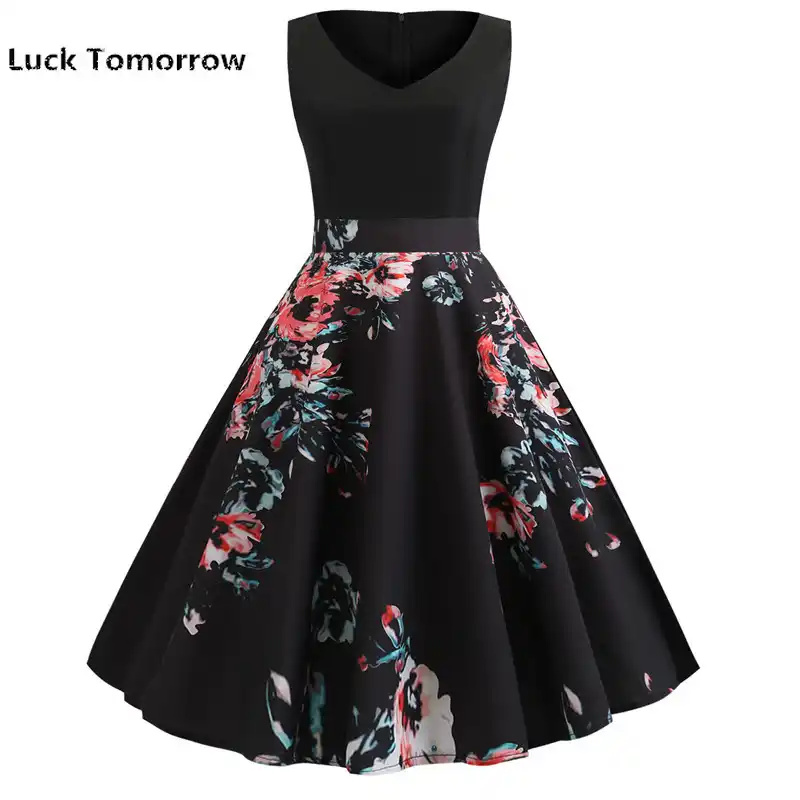 womens black floral dress