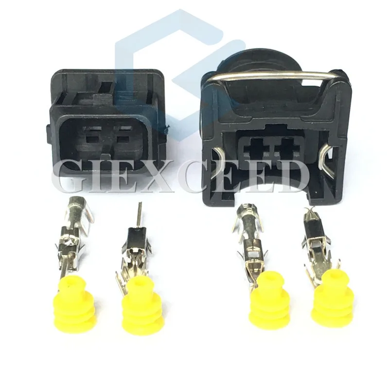 

2 Sets 2 Pin EV1 282189-1 282762-1 Auto Waterproof Electrical Wire Connector Plug Fuel Injector Socket Adapters