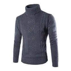 Мужской пуловер повседневное тонкий свитеры для женщин для мужчин твердые высокие лацканы жаккардовые хеджирования