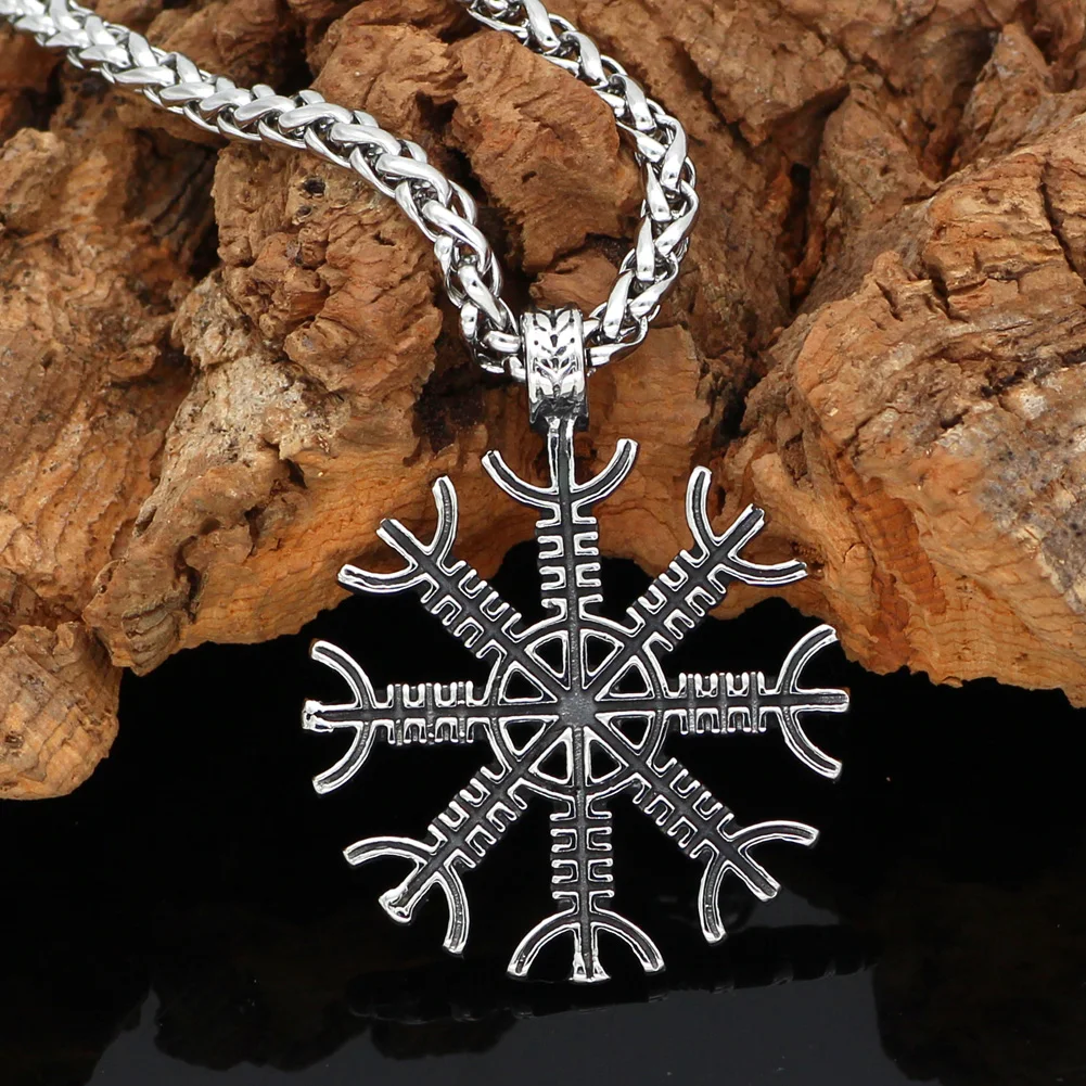 Скандинавский Викинг символ Одина vegvisir amulet ожерелье из нержавеющей