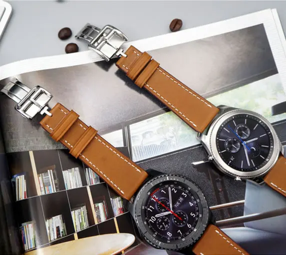 Ремешок для часов Samsung Gear S3 Classic Frontier 22 мм ремешок из натуральной кожи с бесплатным