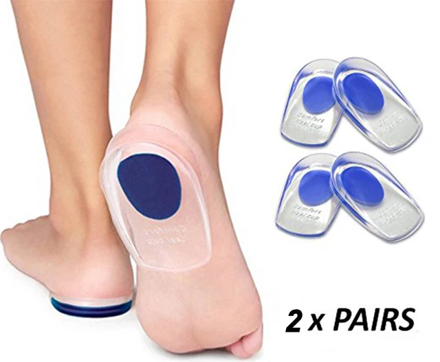 2 pair/ lot Gel Heel Cups Plantar Fasciitis Inserts Silicone Heel Cup