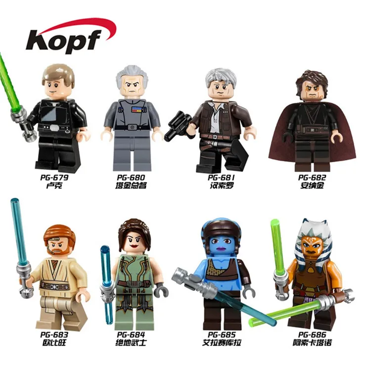 

PG8034 Space Wars Luke Skywalker Anakin Jedi Knight Aayla Secura Han Solo Bricks Building Blocks Collection Toys for children