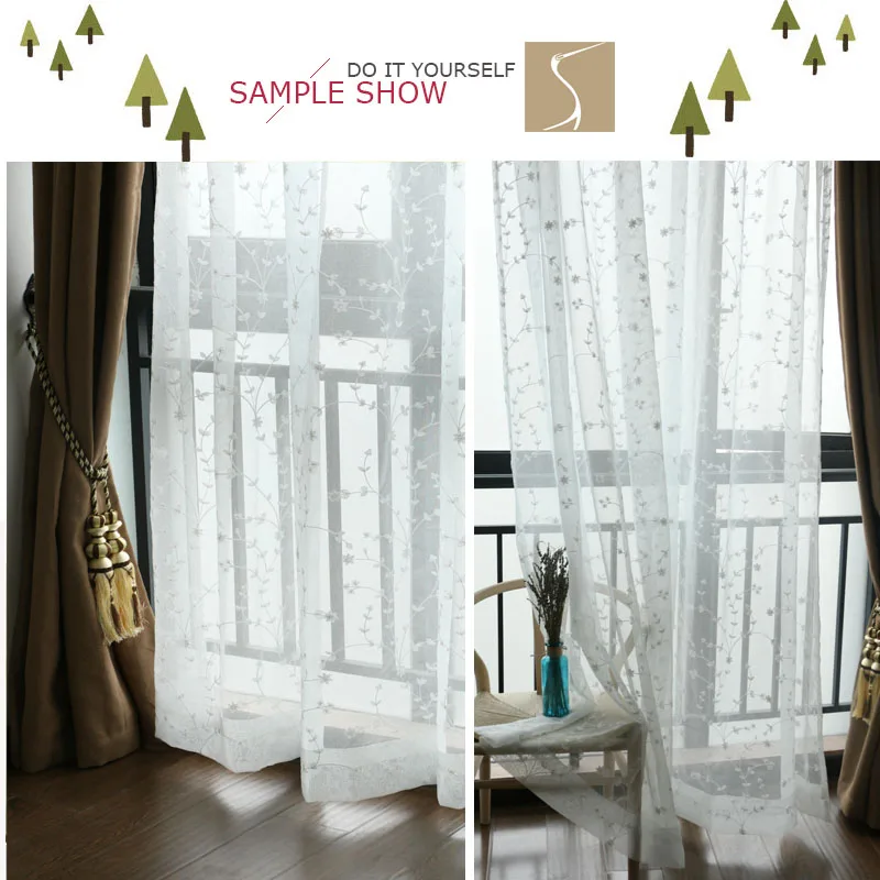 280 cm Brede Witte Bloemen Borduurwerk Pure Gordijn Stoffen Douche ... 280 cm Brede Witte Bloemen Borduurwerk Pure Gordijn Stoffen Douche ...