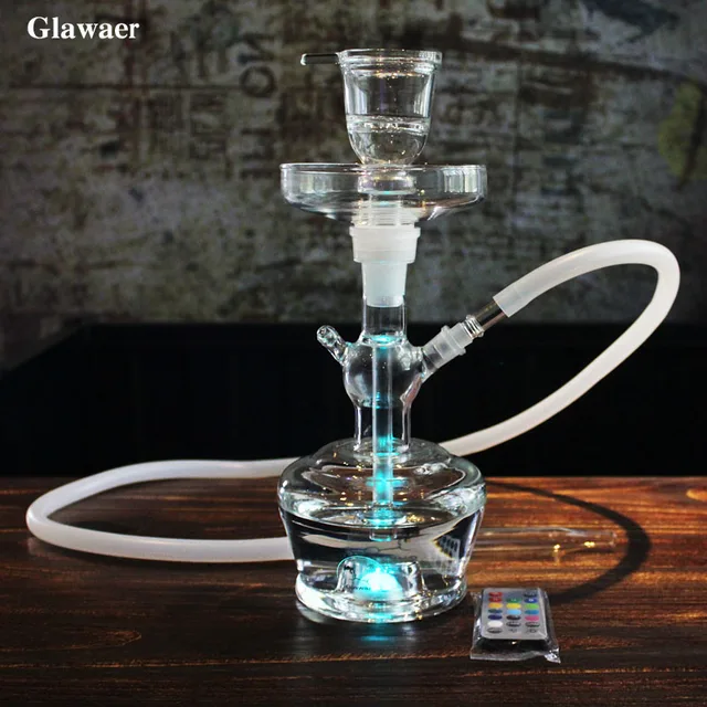 Glawaer New Arrival Hookahs for Smoking Shishas Water Pipe With LED