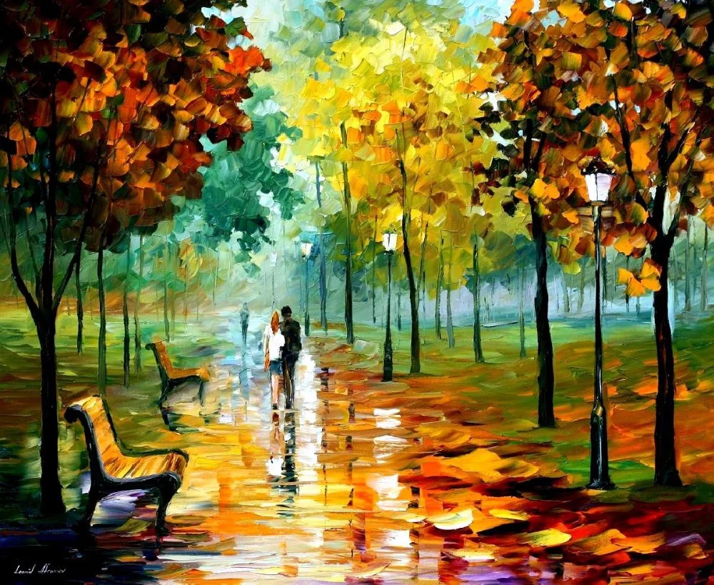 beautiful Painting Home Decor autumn leafs Colorful oil paintings