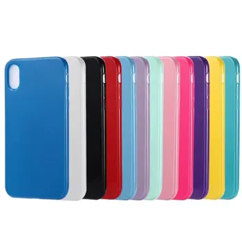 

100pcs/lot Free Shipping New jelly Candy Glossy Soft TPU Cover case For iPhone X