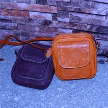 Literary Fan Leather Bags Vegetable Mink Handmade Pouch Tree Cream Retro Square Ba