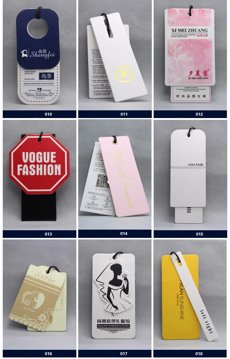 OEM custom logo brand garment clothing printed paper price hang tags for clothing clothes