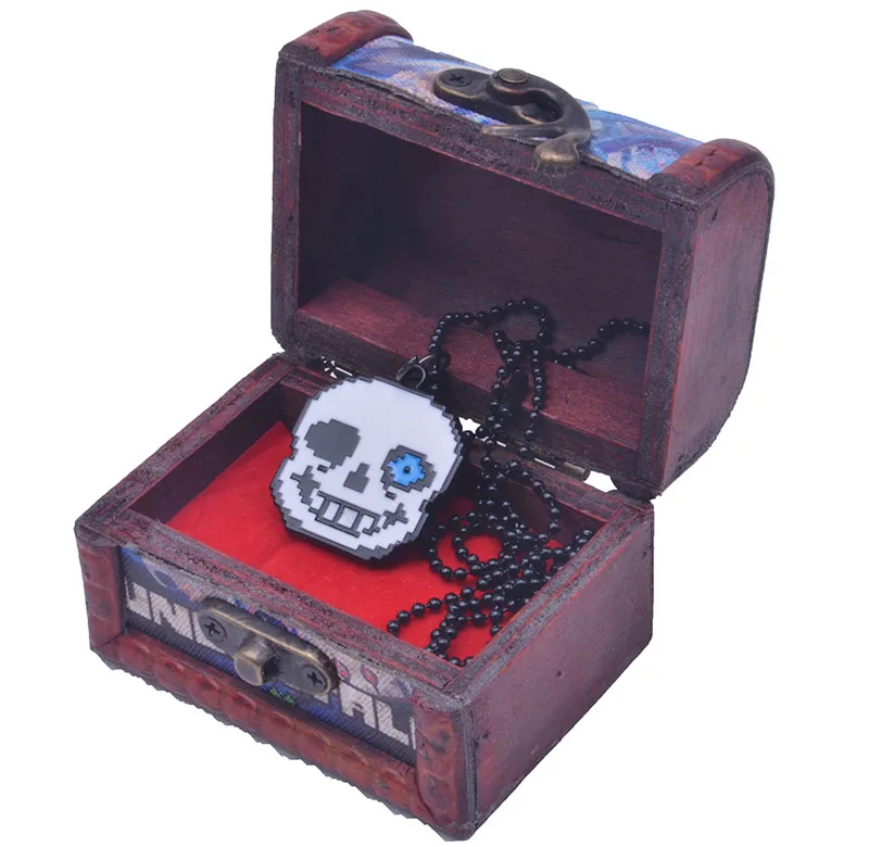 

sans necklace in wooden gift Box Cosplay Collection Otaku Gifts custume accessories