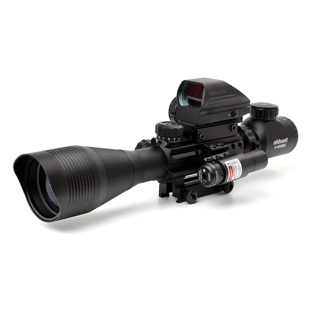 Tático Ohhunt 4-12X50 Iluminado Rangefinder Reticle Holographic