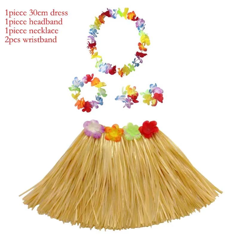 Гавайские вечерние украшения Luau тропические Искусственные цветы трава настольная юбка Фламинго день рождения принадлежности для украшения стола - Цвет: 30cm daocaoqun set