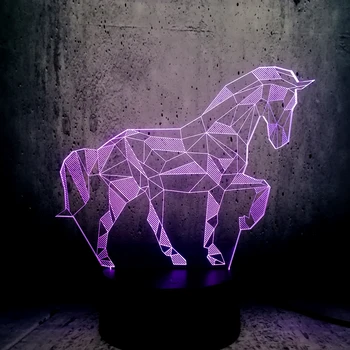 

New Animal Retro Horse Atmosphere 3D LED USB Lamp Multicolor Unicorn Night Lights Kid Visual Christmas New Year Gift Table Decor