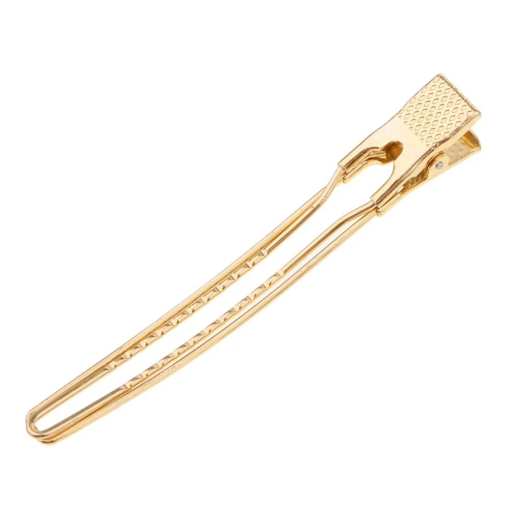 Lot 20pcs Section Hairdressing Tools Hair Salon Pin Curl Clips Clamps Aluminum- Silver/Gold