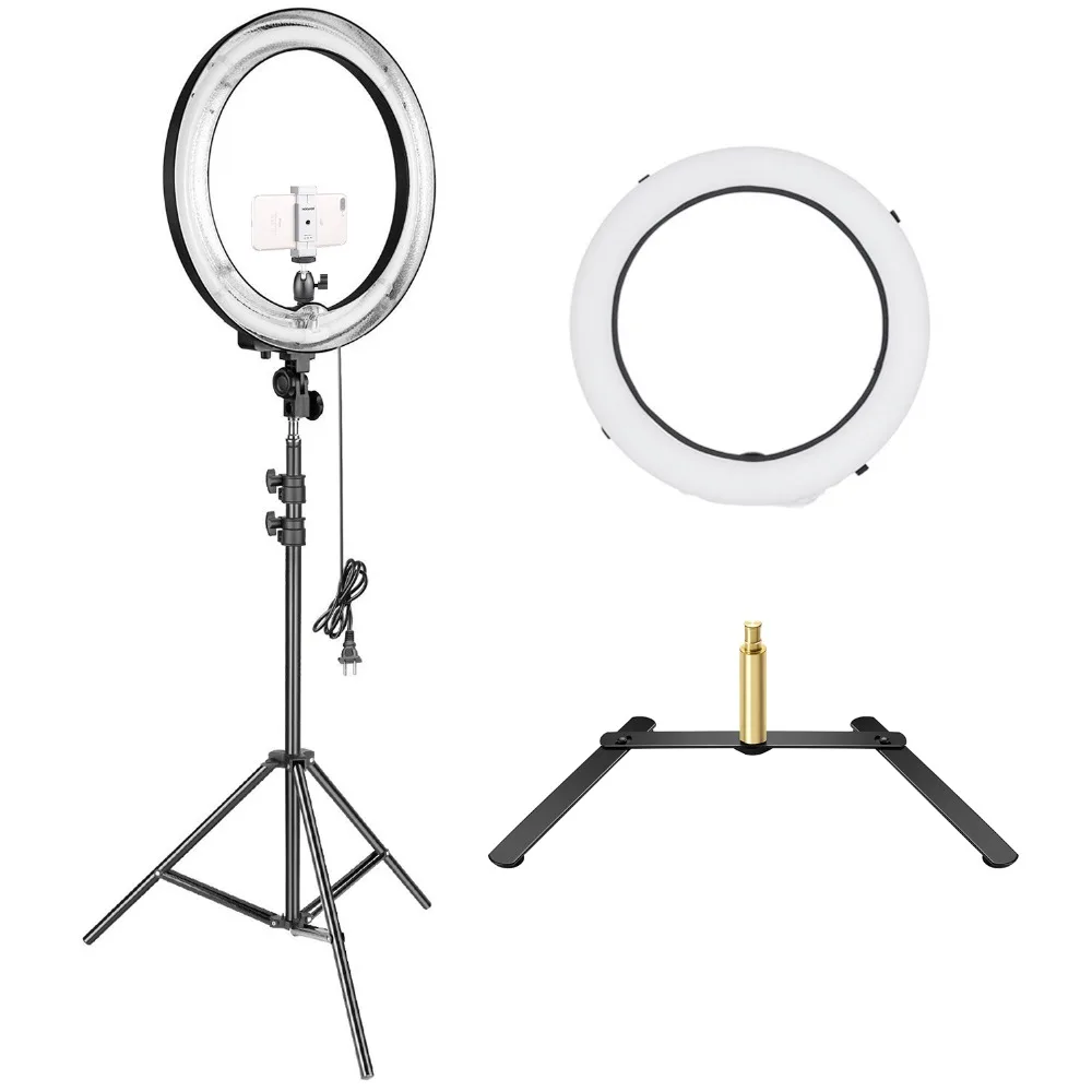 

Neewer 18 inches Outer Fluorescent Ring Light Lighting Kit with Floor and Table-top Support Stand for Make up Studio Photography