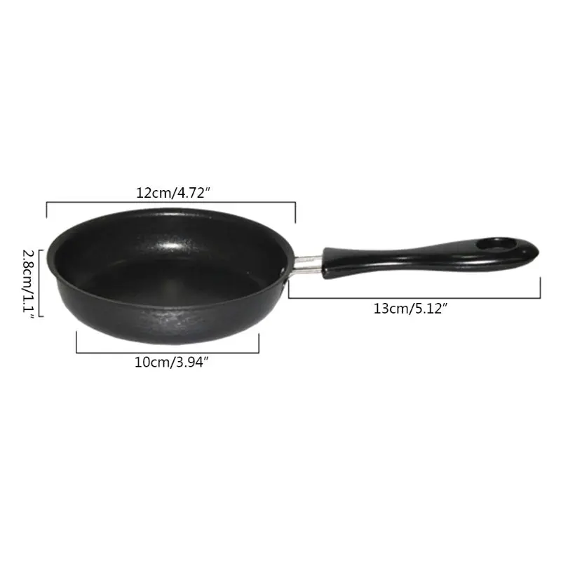 Мини Посуда для варки антипригарная железная сковорода покрытие портативная длинная ручка жареные яйца изготовление завтрака