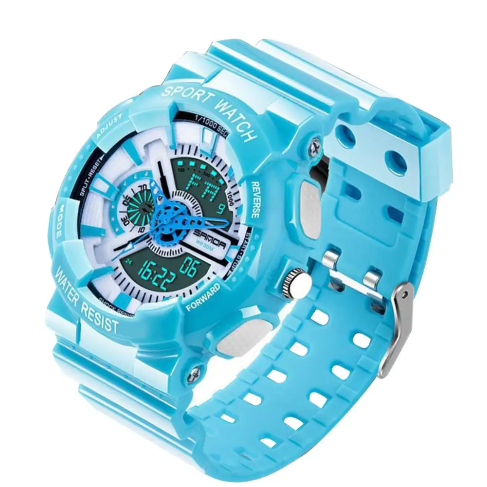 

Women Men Sports Calendar Luminous Dual Display Digital Quartz Wrist Watches