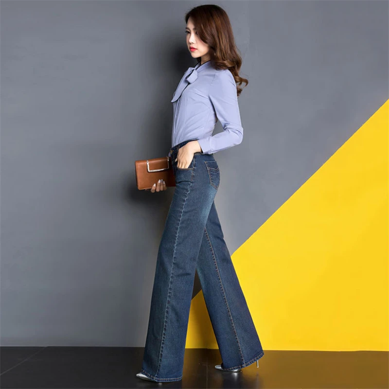 Mom Jeans Light Blue Black Plus Size Wide Leg Pants 2019 New Spring Korean Casual Flare Long Loose High Waist Jeans Feminina LR5 Mom Jeans Light Blue Black Plus Size Wide Leg Pants 2019 New Spring Korean Casual Flare Long Loose High Waist Jeans Feminina LR5