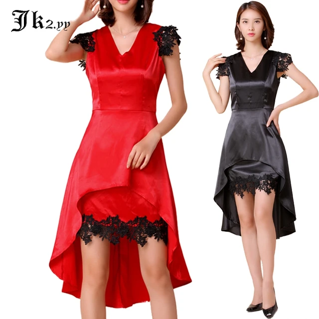 M Xl Women Lace Cutout Dinner Dresses Short Sleeve High Low M Xl Women Lace Cutout Dinner Dresses Short Sleeve High Low Trumpet Dress Y