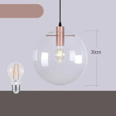 LukLoy современный стеклянный подвесной светильник лампа прикроватная светодиодная столовая подвесные светильники стеклянная круглая лампочка потолочный светильник - Цвет корпуса: Rose gold
