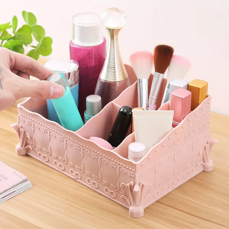 

European Princess Cosmetics Box Plastic Makeup Box Multi-functional Office Desktop Sundries Storage